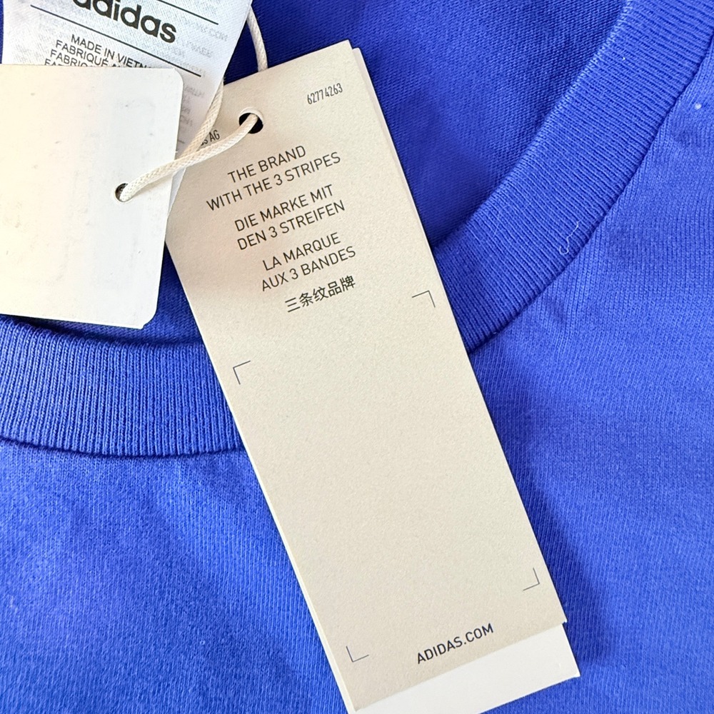 Adidas Mens Royal Blue Graphic Logo T-Shirt XLT Tall Short Sleeve Tee NWT - Picture 5 of 9